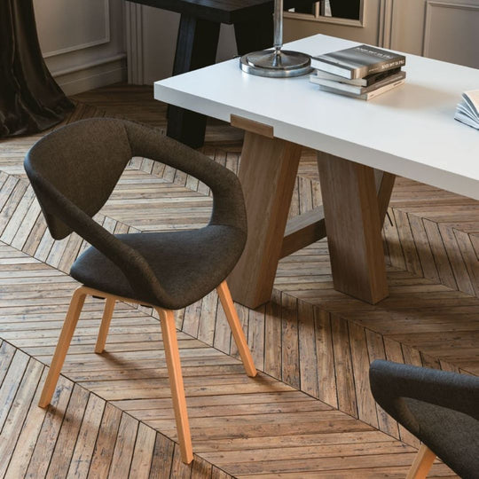CONFIDENTE MEETING CHAIR 4 LEGS NATURAL WOOD | LINER