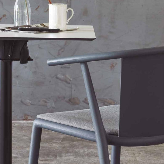 UPHOLSTERED STEELY CHAIR
