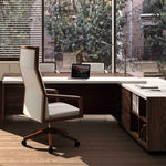 SILLÓN DE DIRECCION DE CUERO CON RESPALDO ALTO | SQUARE