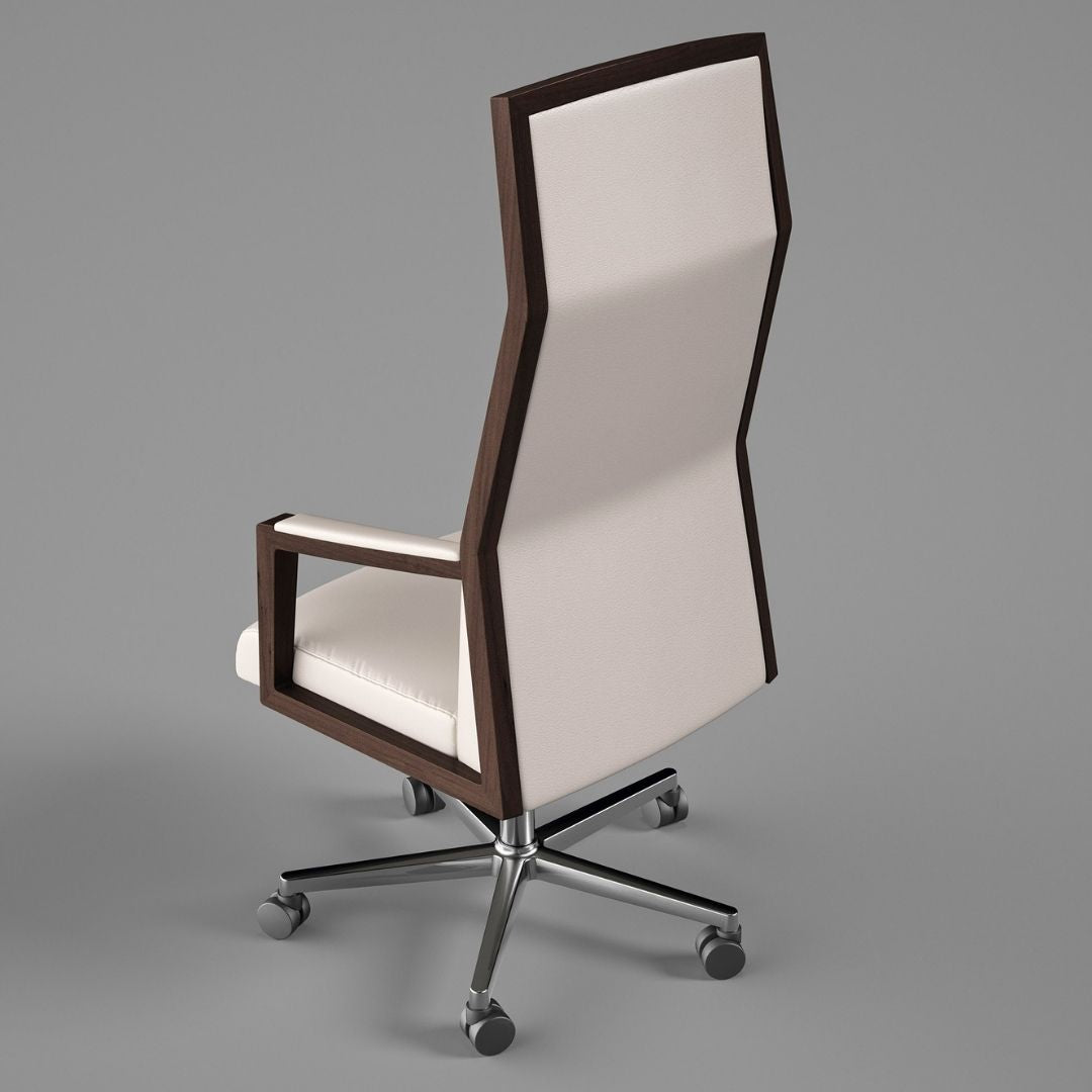 LEATHER DIRECTOR'S CHAIR WITH HIGH BACK | SQUARE