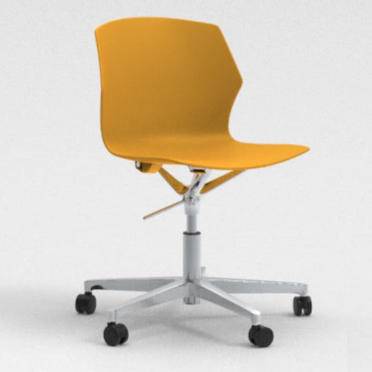 SWIVEL MEETING CHAIR WITH WHEELS | NO-FRILL