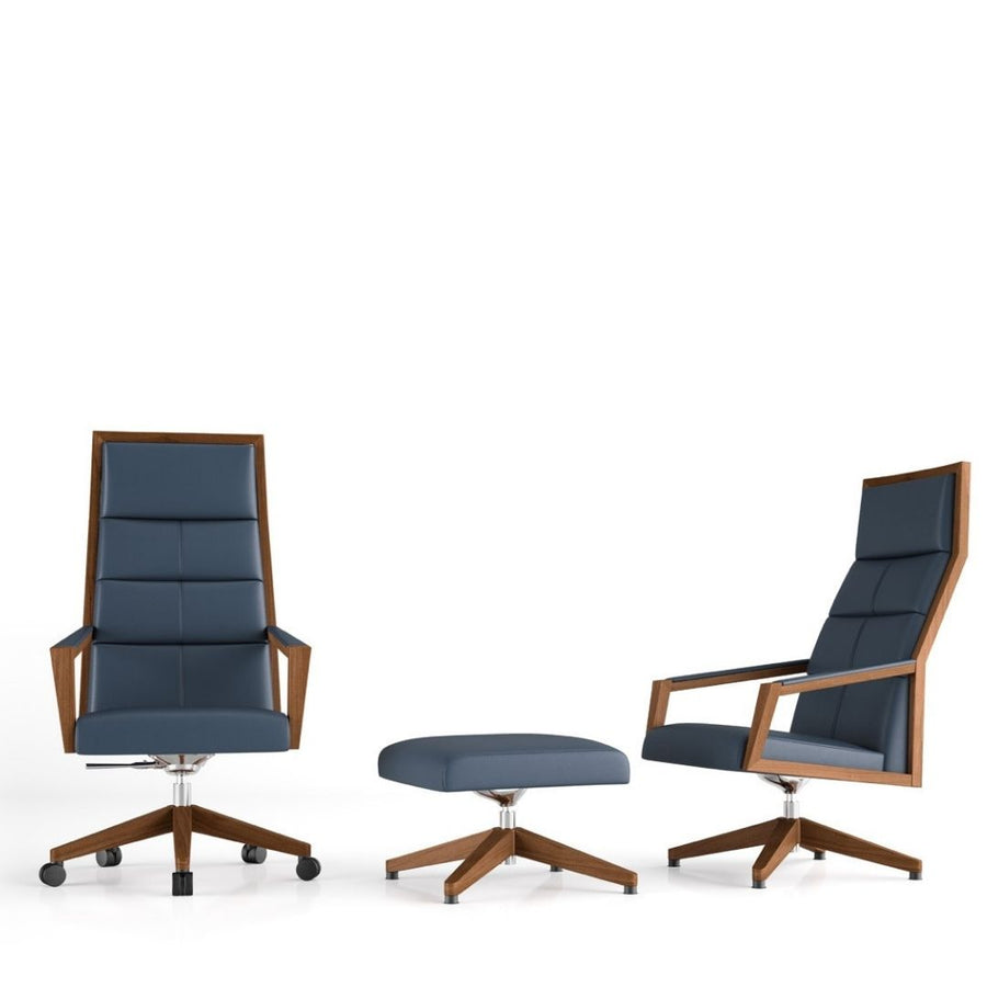 SILLÓN DE DIRECCION DE CUERO CON RESPALDO ALTO | SQUARE