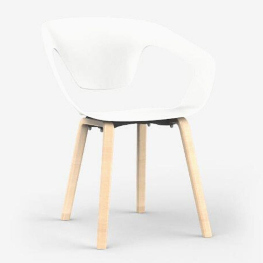 CONFIDENTE MEETING CHAIR 4 LEGS NATURAL WOOD | LINER