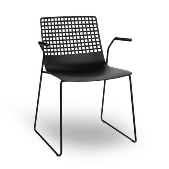 CHAIR WITH WIRE SKATING ARMS