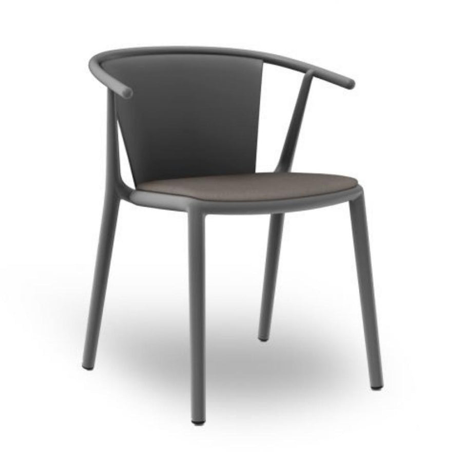UPHOLSTERED STEELY CHAIR