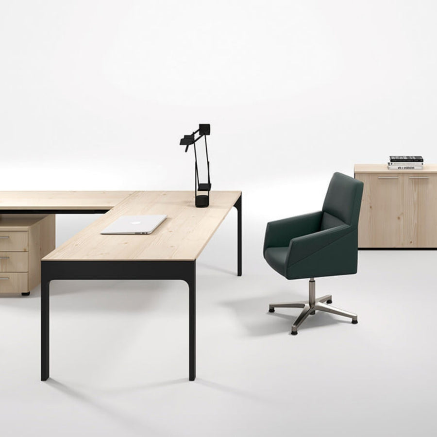 SILLA CONFIDENTE BASE CROMADA CON RUEDAS | RAY - ARQMAT