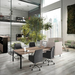 SILLA CONFIDENTE BASE CROMADA CON RUEDAS | RAY - ARQMAT