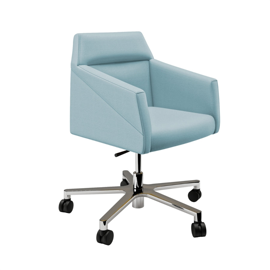SILLA CONFIDENTE BASE CROMADA CON RUEDAS | RAY - ARQMAT