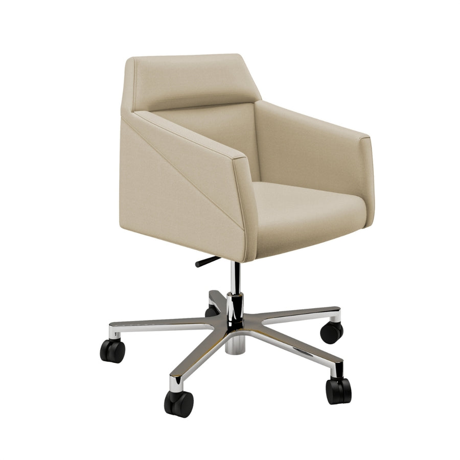 SILLA CONFIDENTE BASE CROMADA CON RUEDAS | RAY - ARQMAT