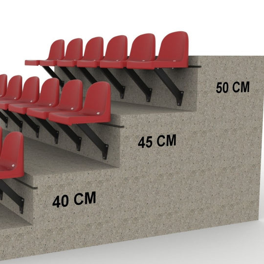 ARMCHAIR SHELL SEATS FIXED WITH METAL BRACKETS EPSILON 101 STEP MOUNTED