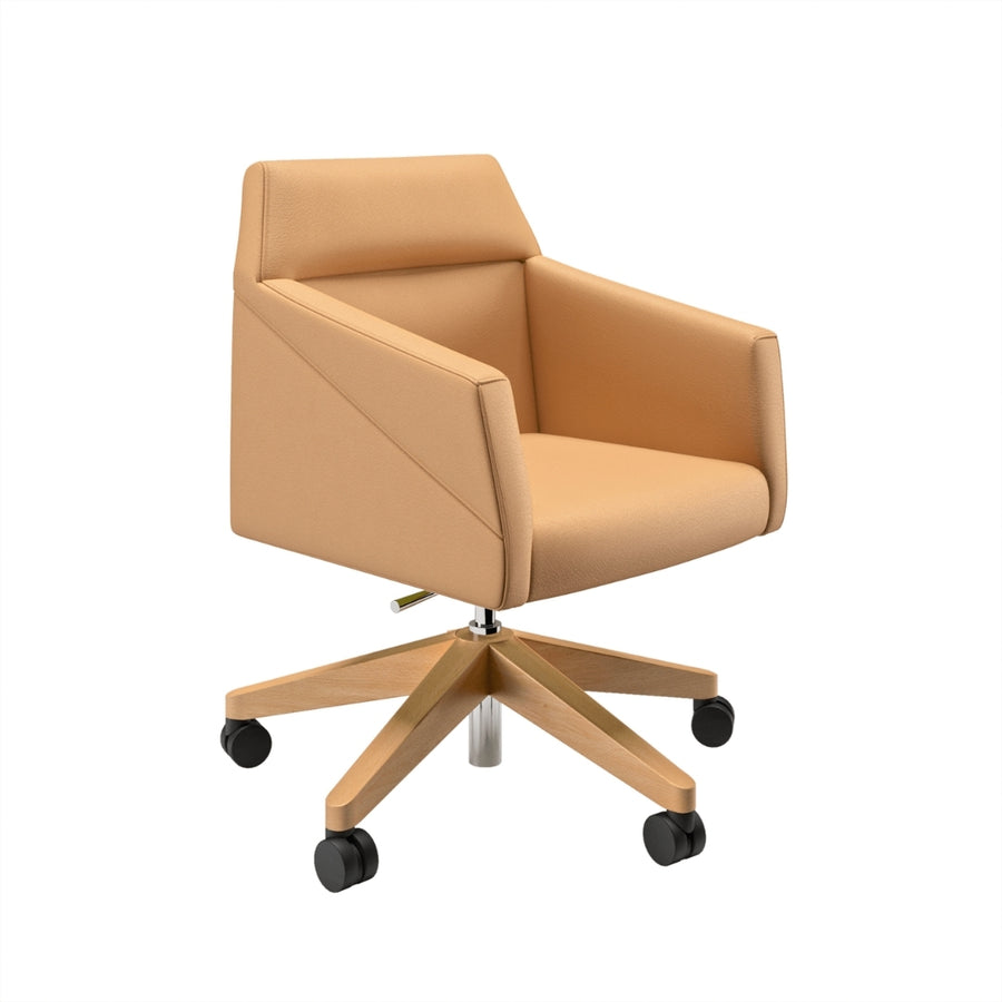 SILLA CONFIDENTE BASE MADERA CON RUEDAS | RAY - ARQMAT