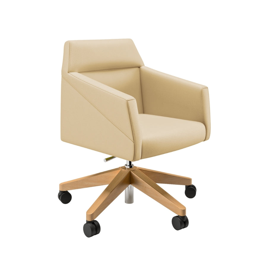 SILLA CONFIDENTE BASE MADERA CON RUEDAS | RAY - ARQMAT