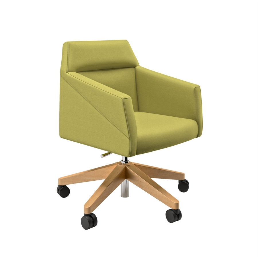SILLA CONFIDENTE BASE MADERA CON RUEDAS | RAY - ARQMAT