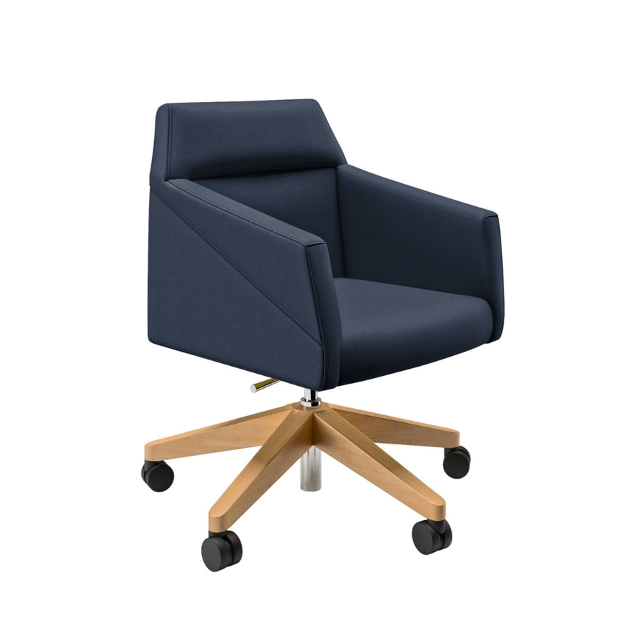 SILLA CONFIDENTE BASE MADERA CON RUEDAS | RAY - ARQMAT