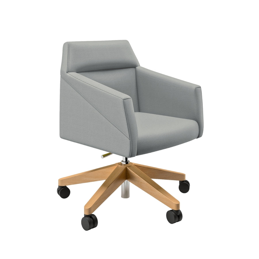 SILLA CONFIDENTE BASE MADERA CON RUEDAS | RAY - ARQMAT