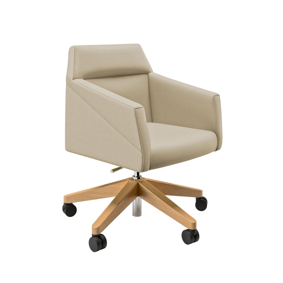 SILLA CONFIDENTE BASE MADERA CON RUEDAS | RAY - ARQMAT