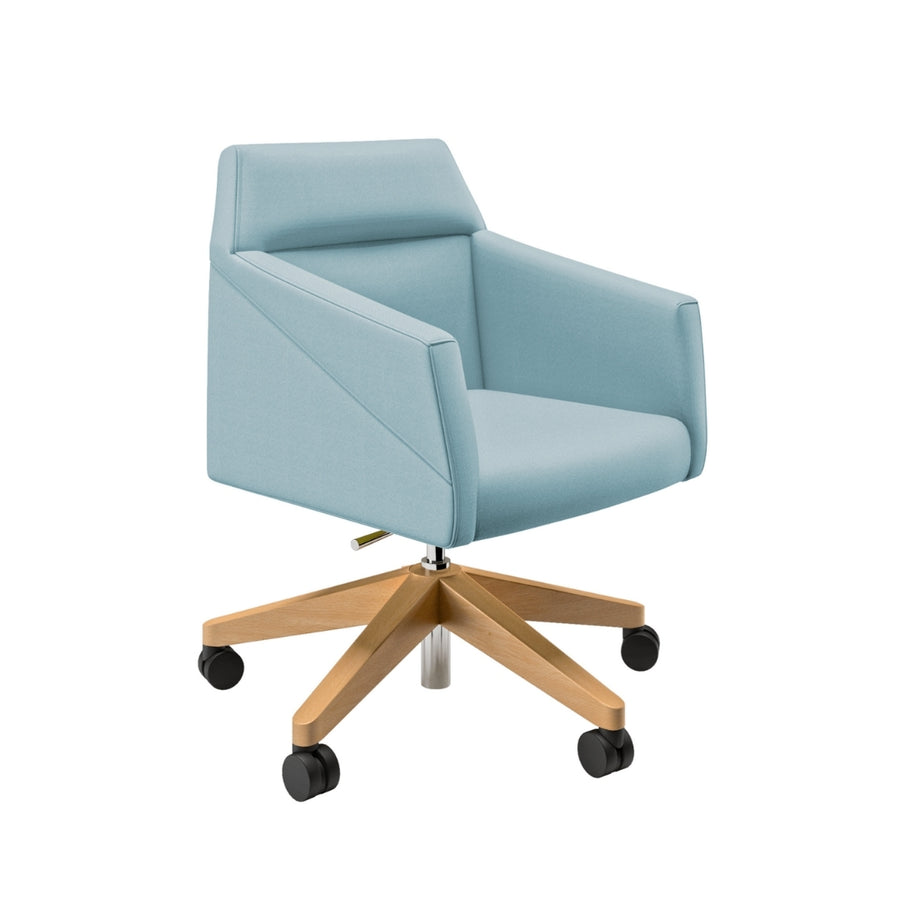 SILLA CONFIDENTE BASE MADERA CON RUEDAS | RAY - ARQMAT