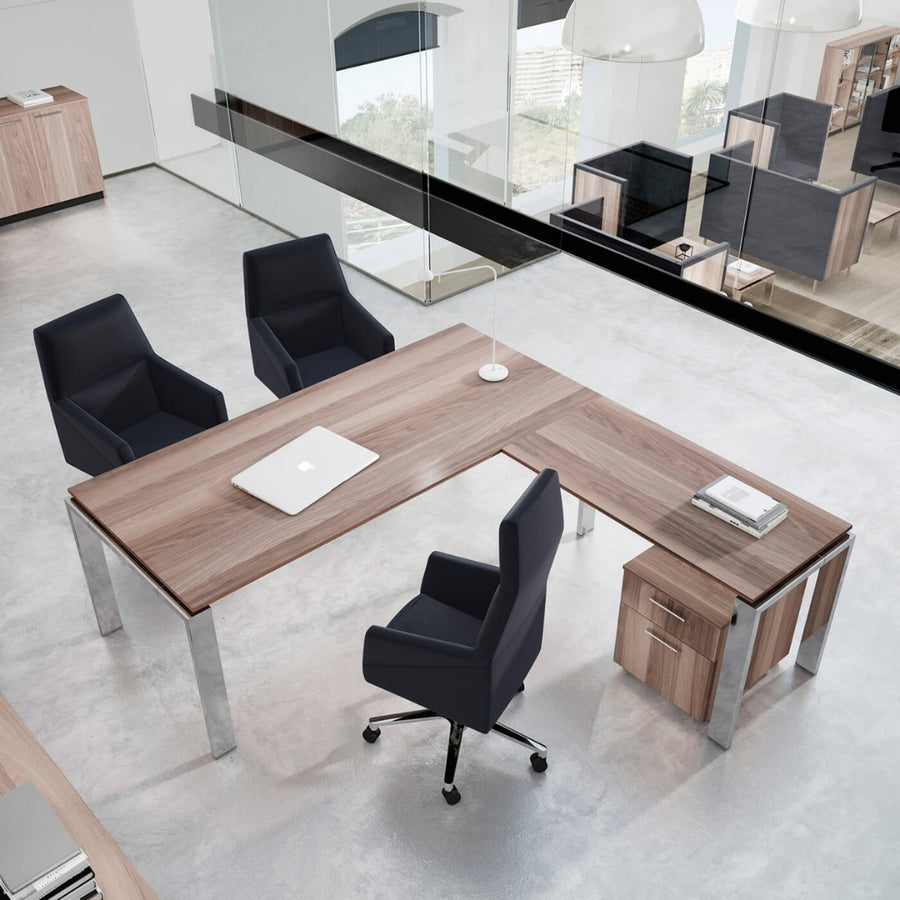 SILLÓN BASE ALTA CROMADA CON RUEDAS | RAY - ARQMAT