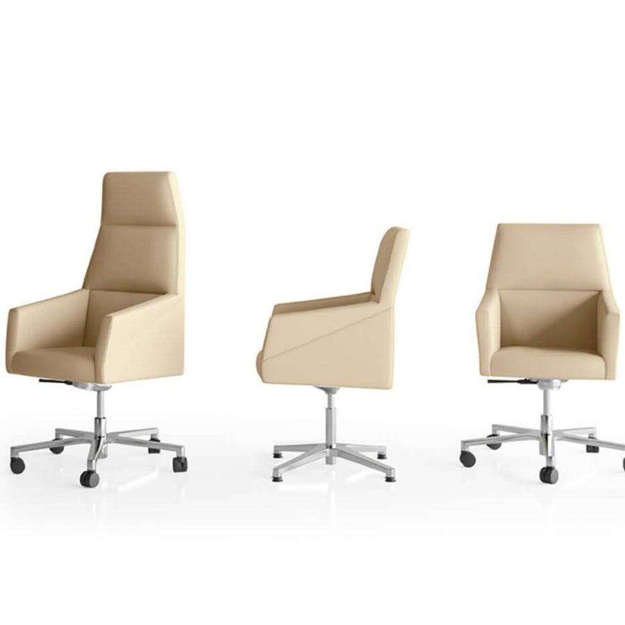 SILLÓN BASE ALTA CROMADA CON RUEDAS | RAY - ARQMAT