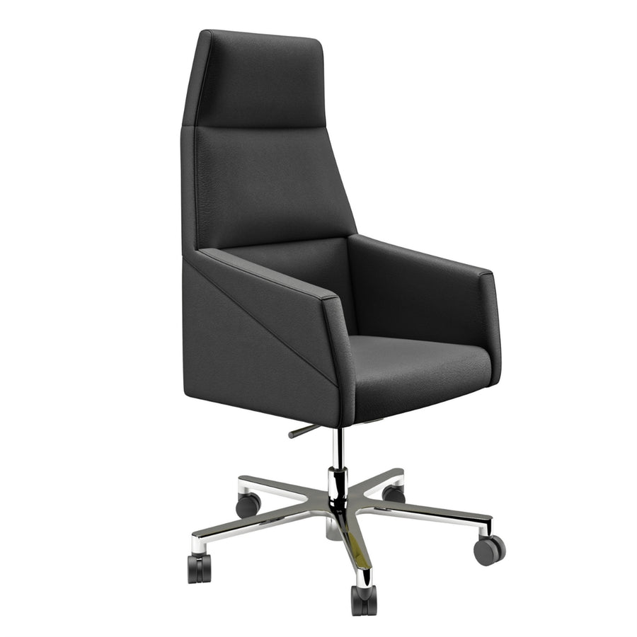SILLÓN BASE ALTA CROMADA CON RUEDAS | RAY - ARQMAT