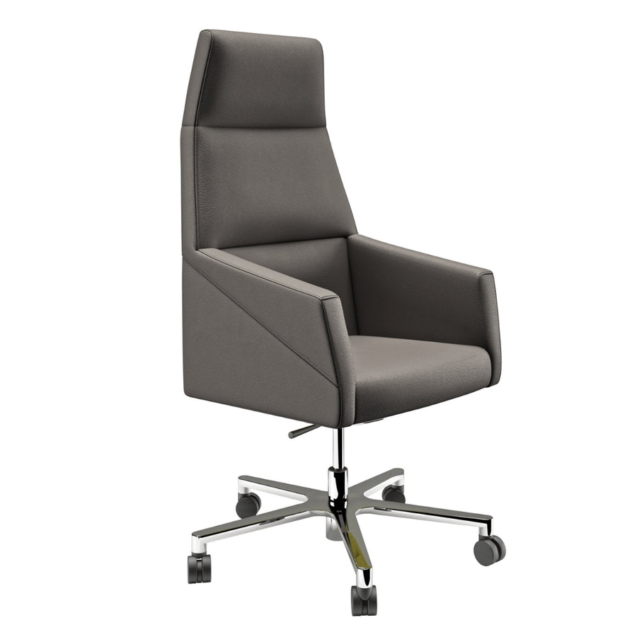 SILLÓN BASE ALTA CROMADA CON RUEDAS | RAY - ARQMAT