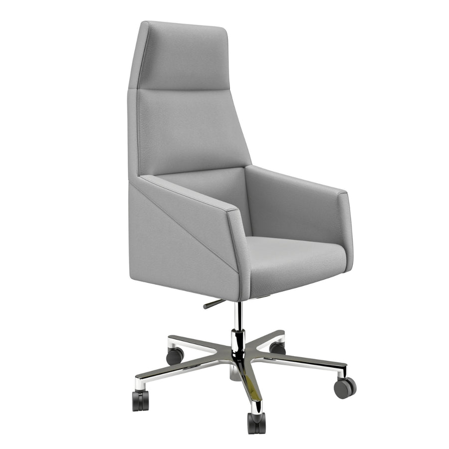 SILLÓN BASE ALTA CROMADA CON RUEDAS | RAY - ARQMAT