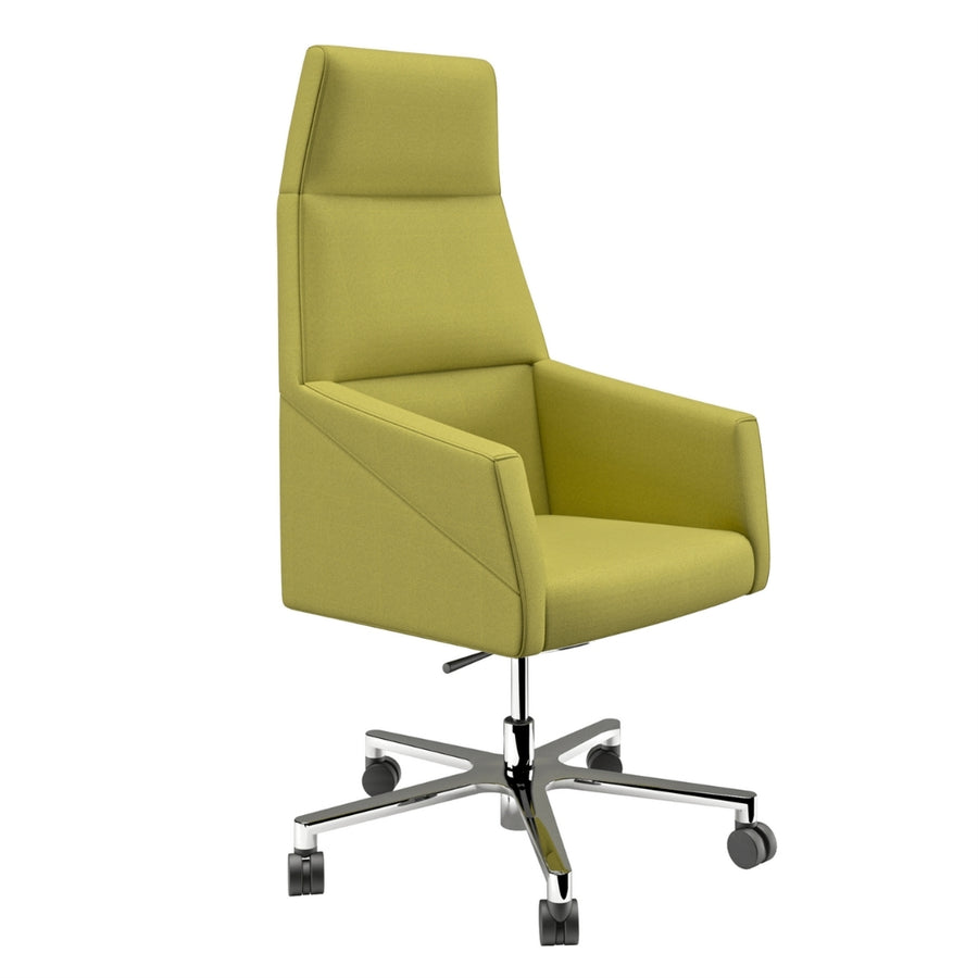 SILLÓN BASE ALTA CROMADA CON RUEDAS | RAY - ARQMAT