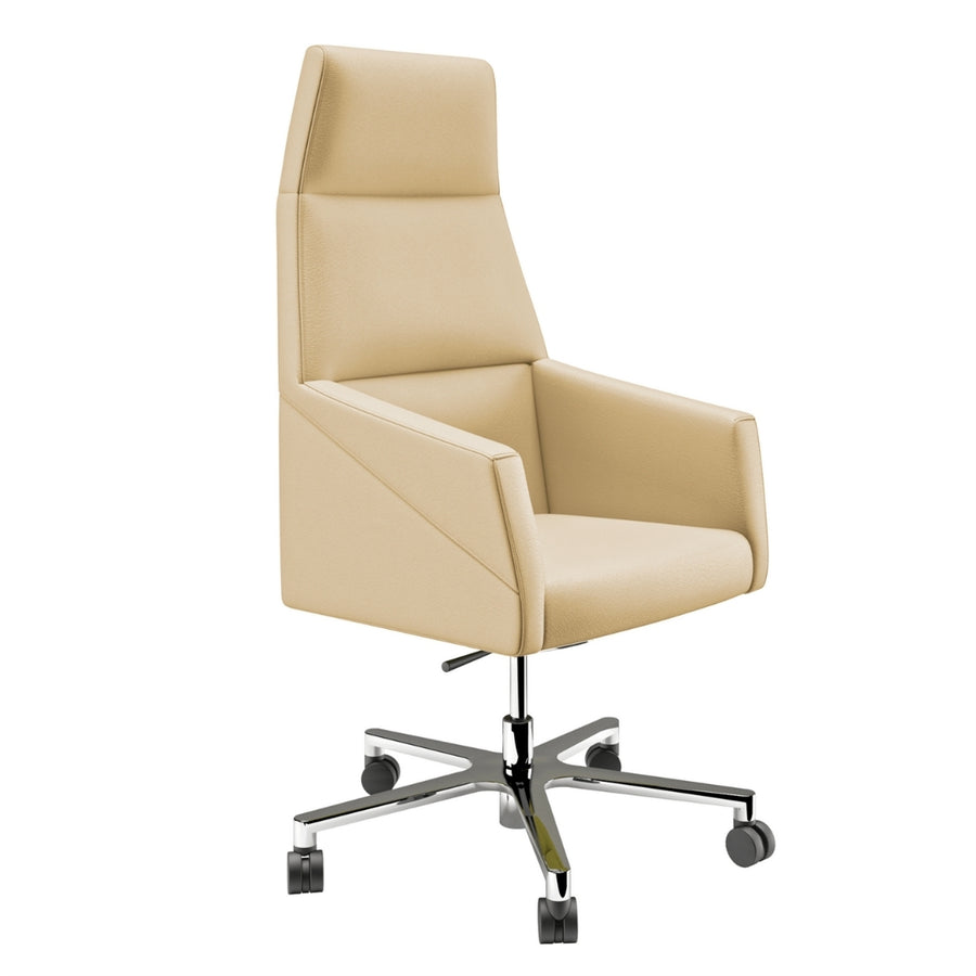 SILLÓN BASE ALTA CROMADA CON RUEDAS | RAY - ARQMAT