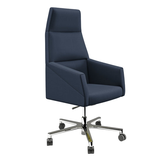 SILLÓN BASE ALTA CROMADA CON RUEDAS | RAY - ARQMAT